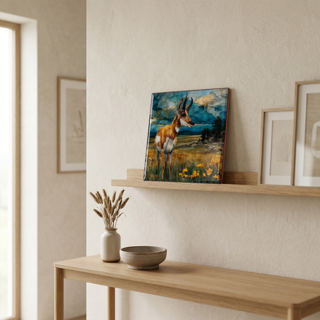 In the entryway, first thing you see.