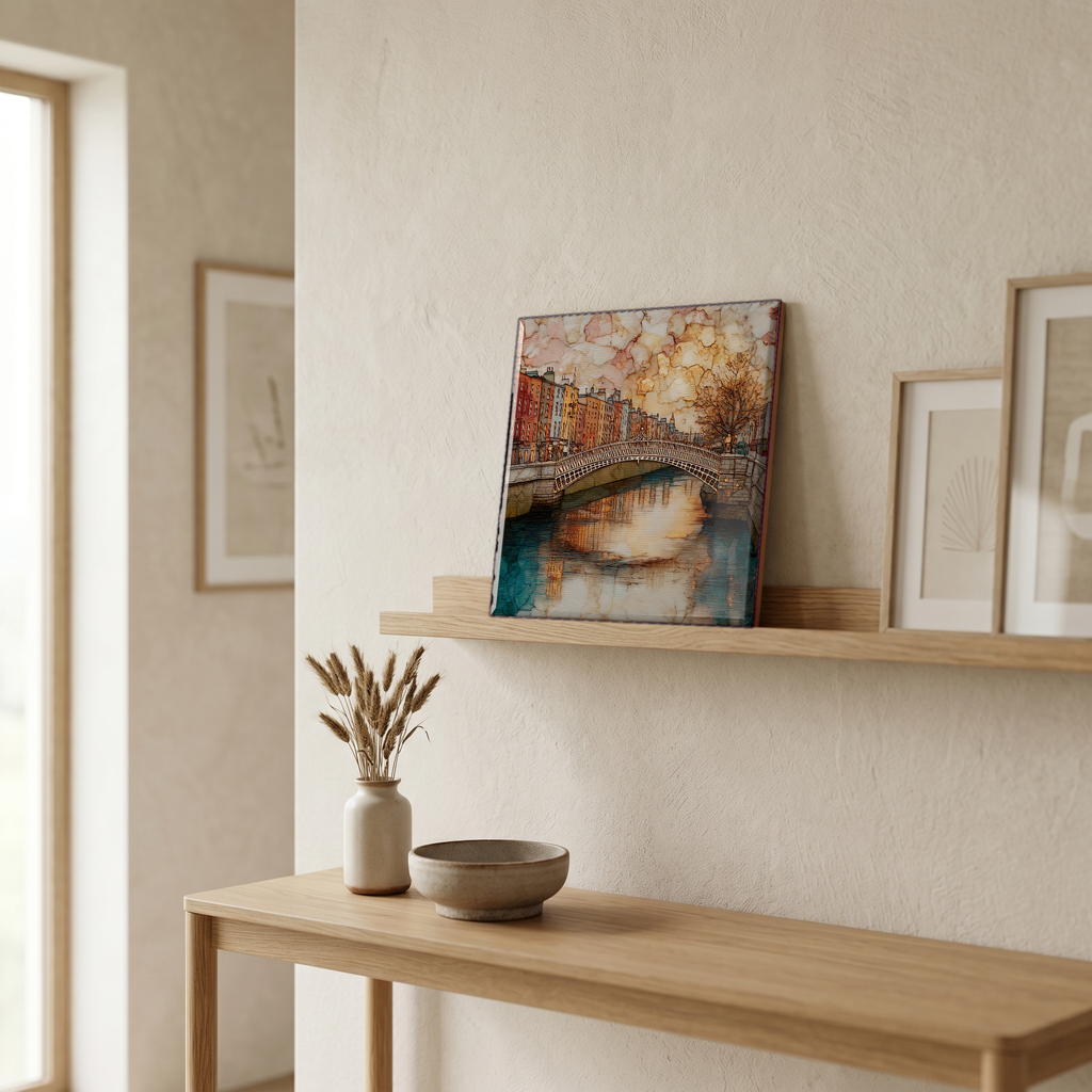 On a picture ledge, where the light comes in.