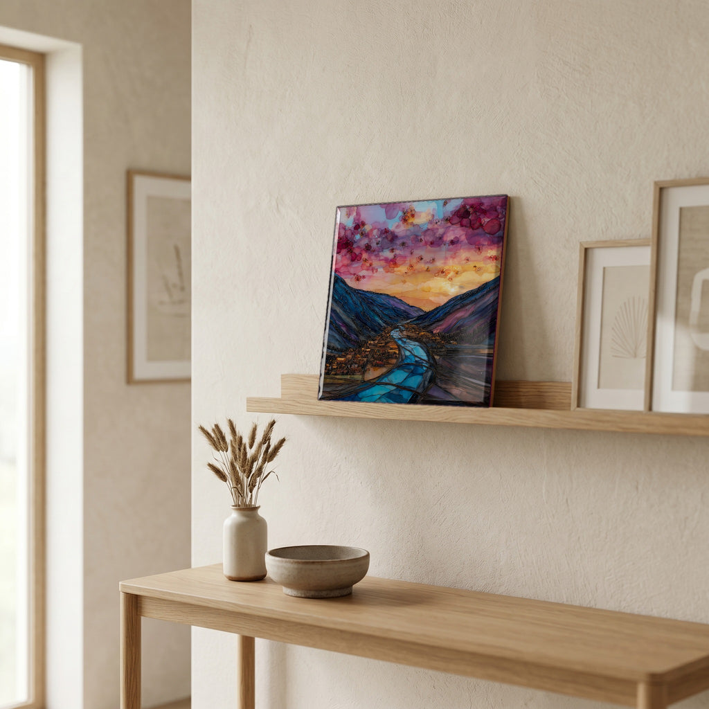 In the entryway, first thing you see.