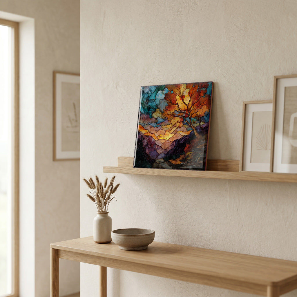 In the entryway, first thing you see.