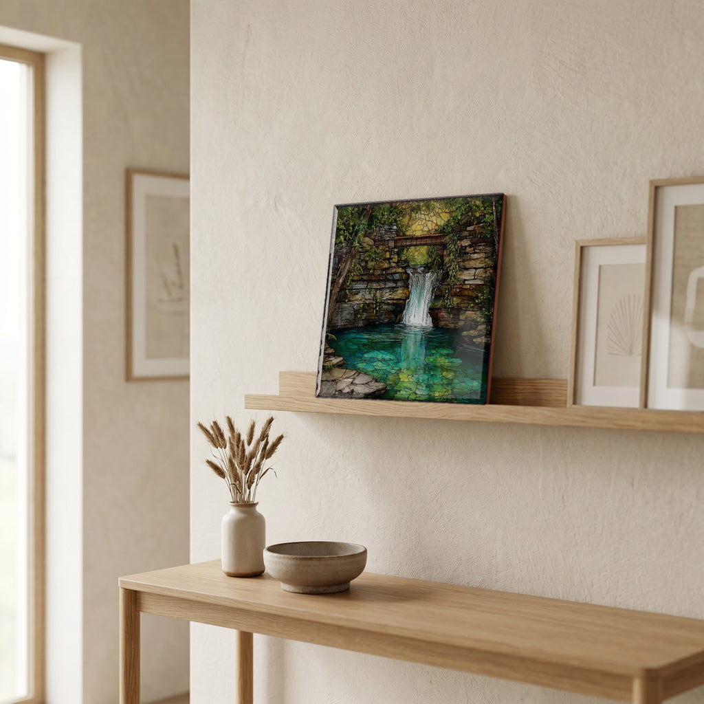 In the entryway, first thing you see.