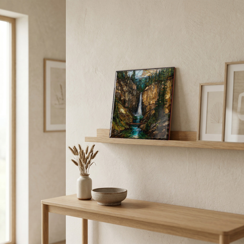 In the entryway, first thing you see.