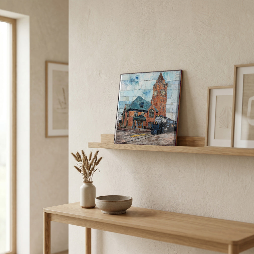 In the entryway, first thing you see.