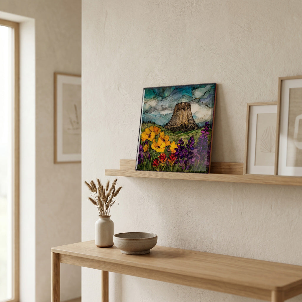 In the entryway, first thing you see.