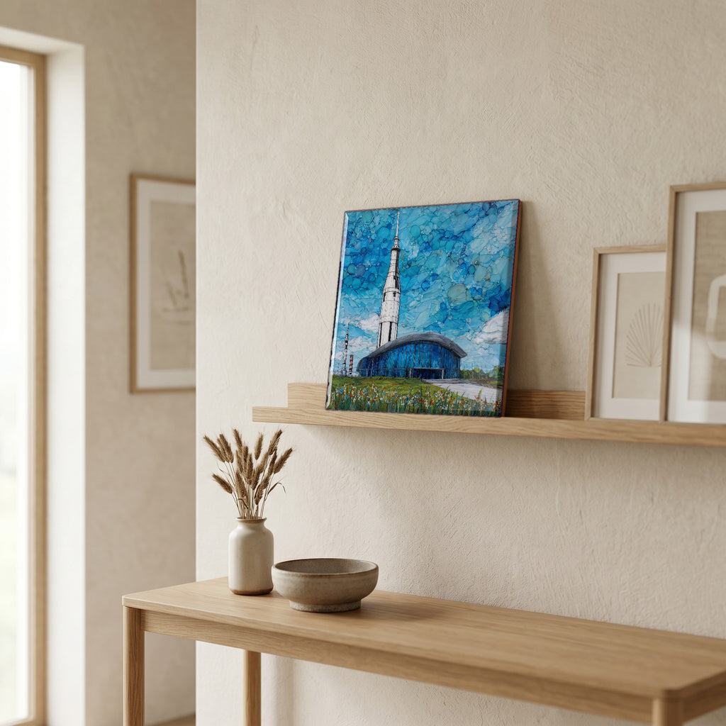 In the entryway, first thing you see.