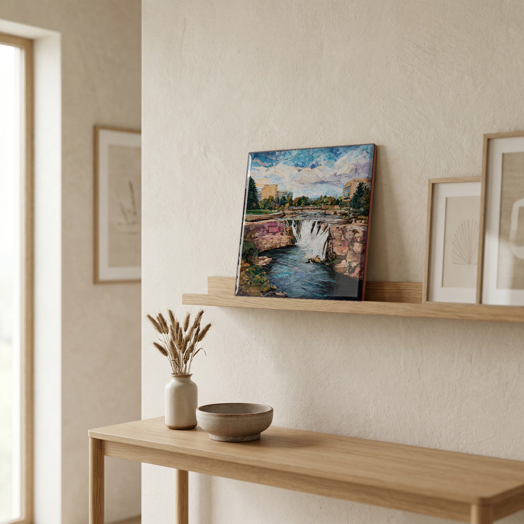 In the entryway, first thing you see.