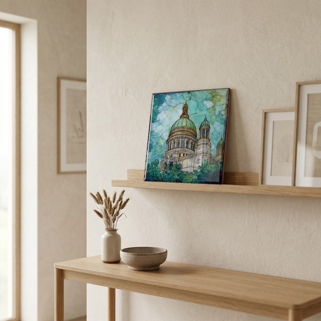 In the entryway, first thing you see.