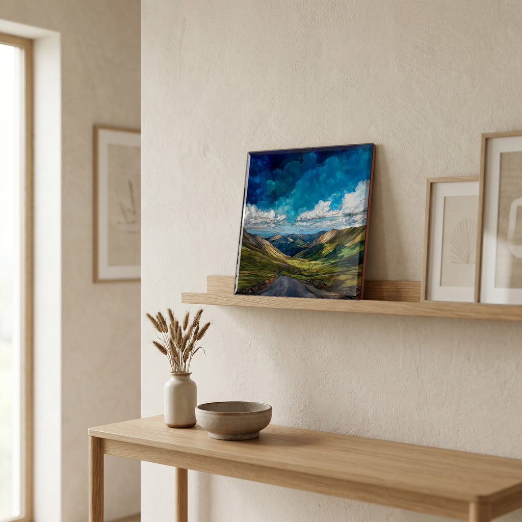 In the entryway, first thing you see.