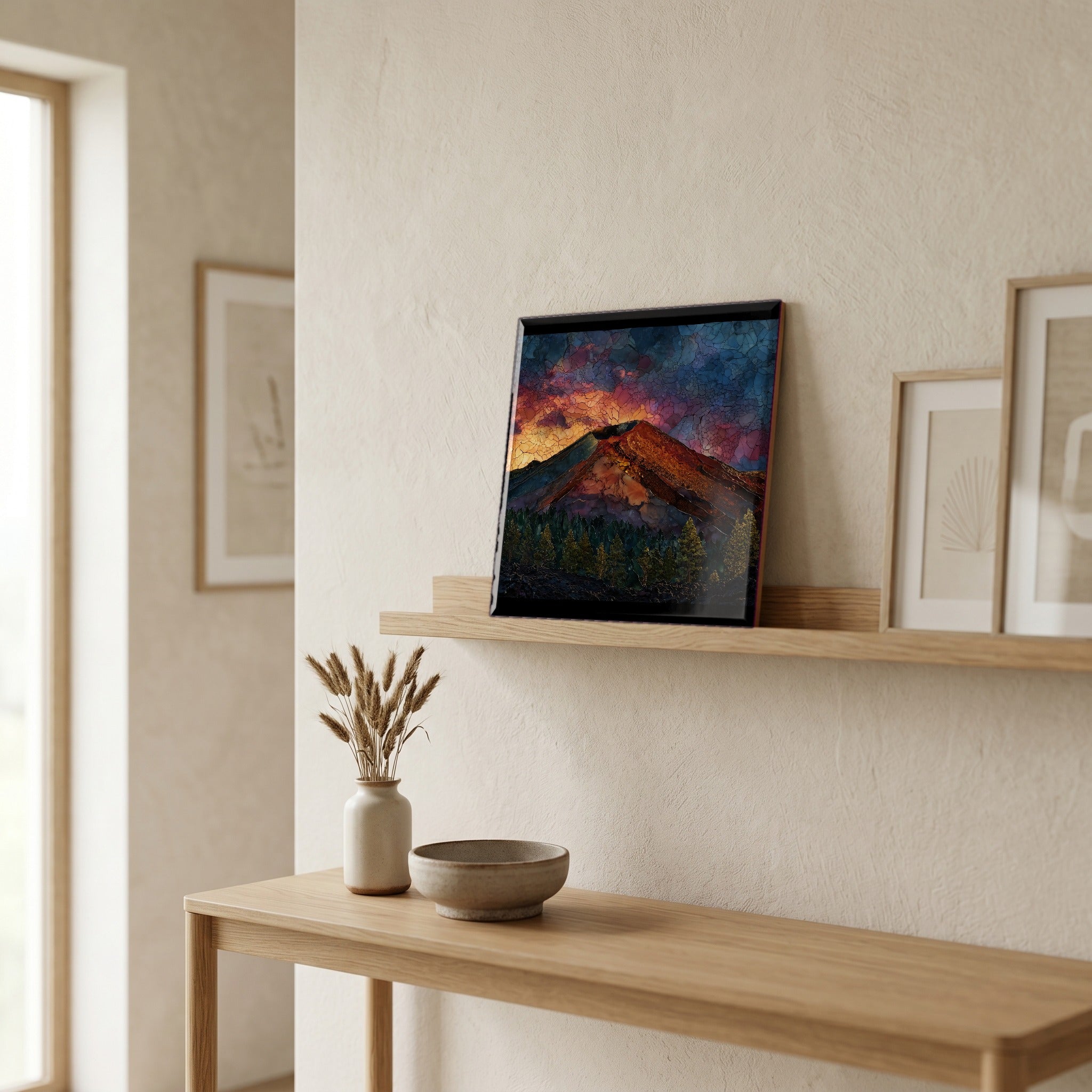 In the entryway, first thing you see.