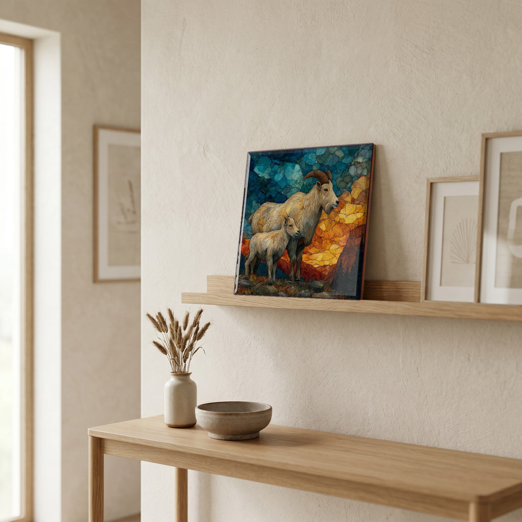 In the entryway, first thing you see.