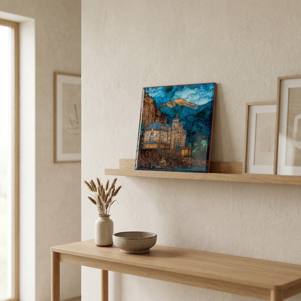 In the entryway, first thing you see.