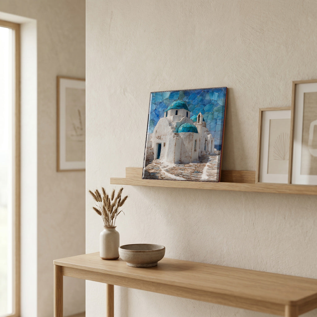 In the entryway, first thing you see.