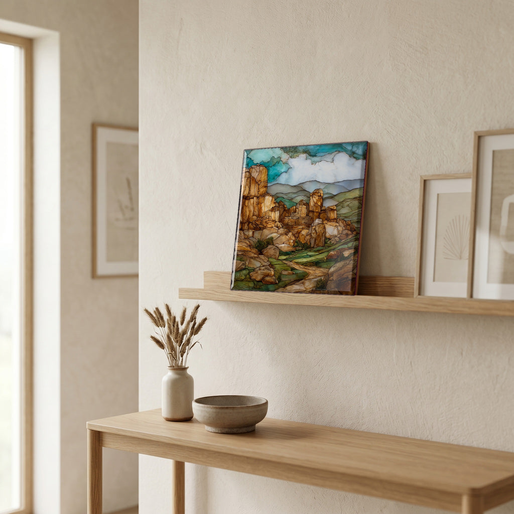 In the entryway, first thing you see.