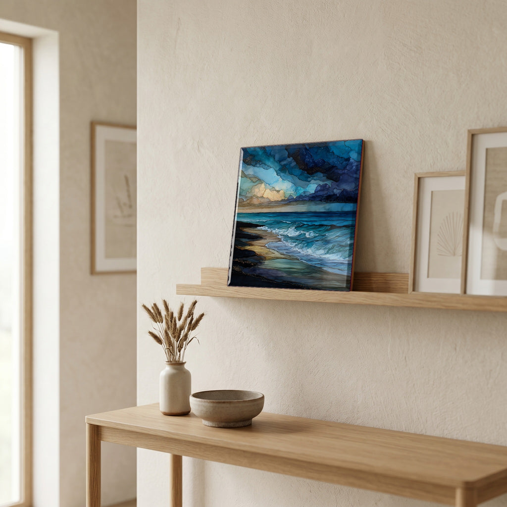 In the entryway, first thing you see.