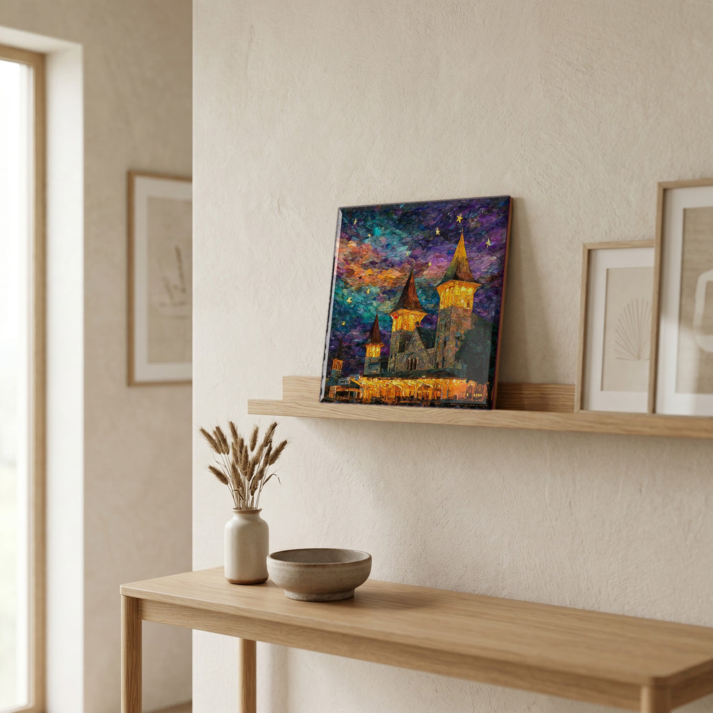 In the entryway, first thing you see.