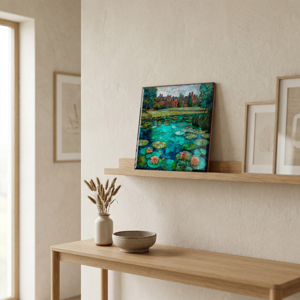 In the entryway, first thing you see.