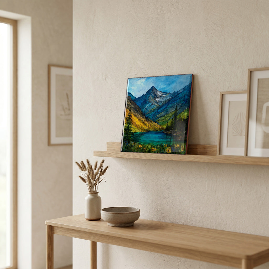In the entryway, first thing you see.