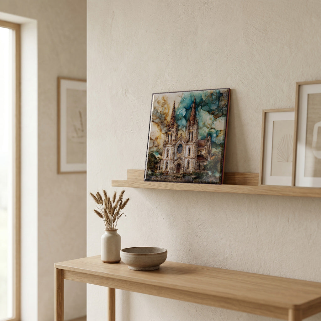 In the entryway, first thing you see.