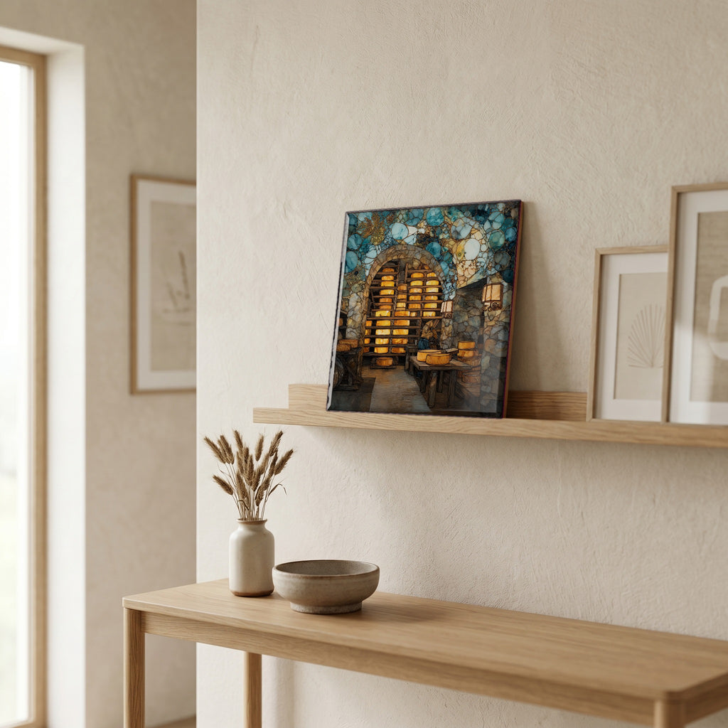 In the entryway, first thing you see.