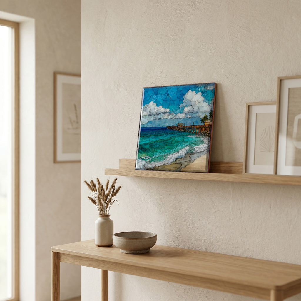 In the entryway, first thing you see.