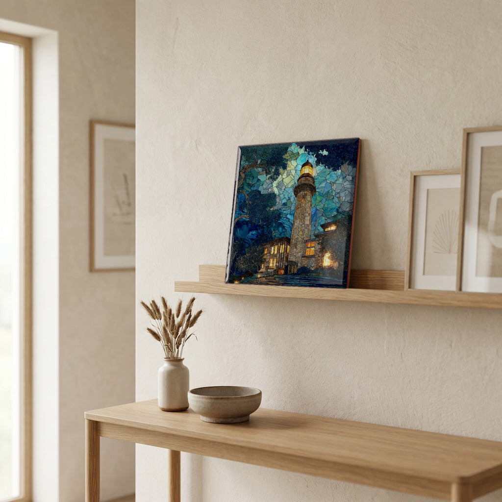 In the entryway, first thing you see.