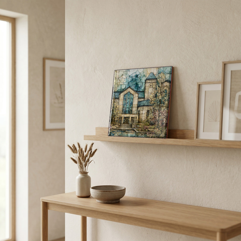 In the entryway, first thing you see.
