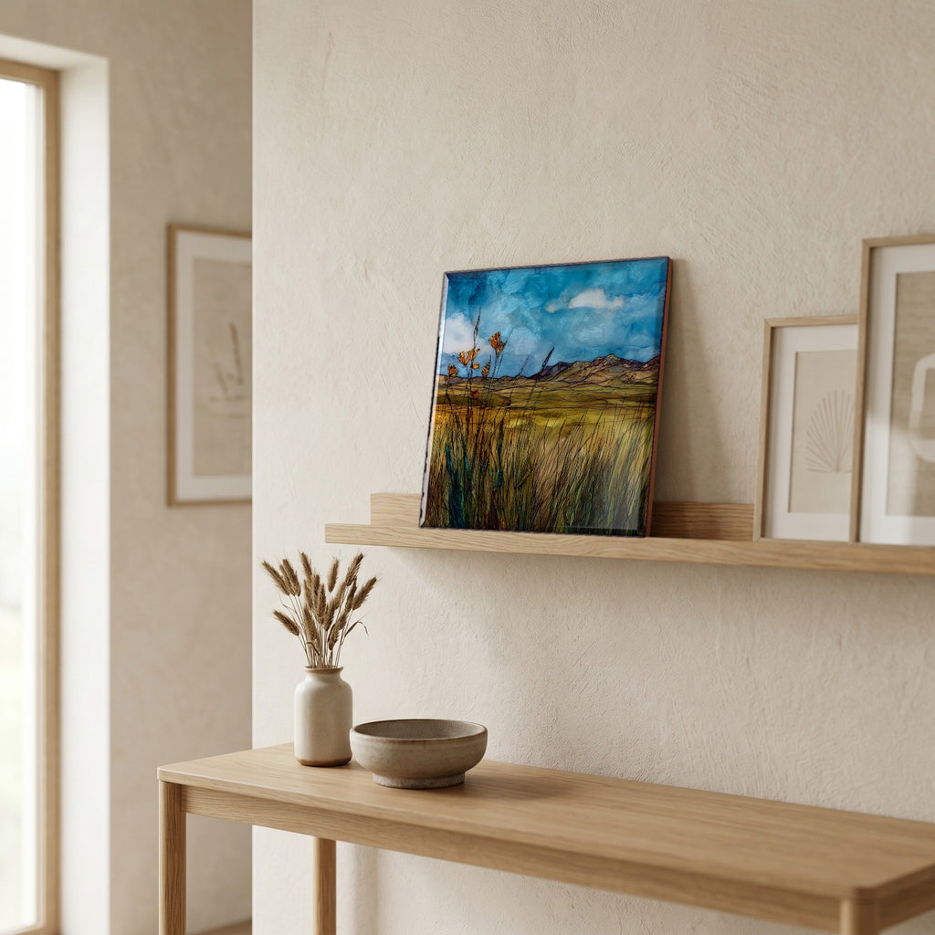 In the entryway, first thing you see.