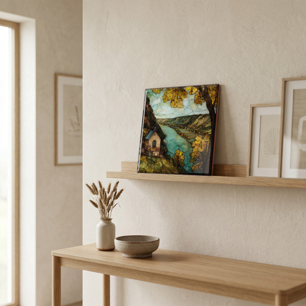In the entryway, first thing you see.