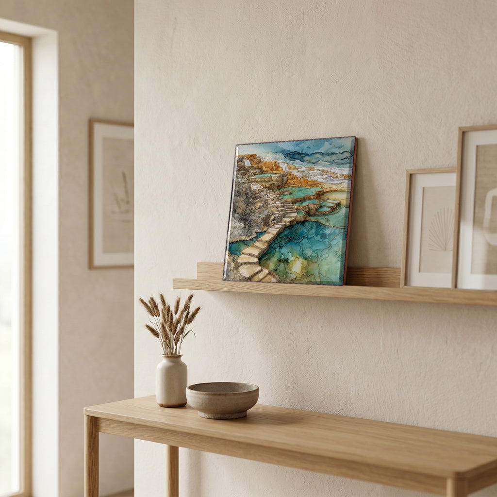 In the entryway, first thing you see.