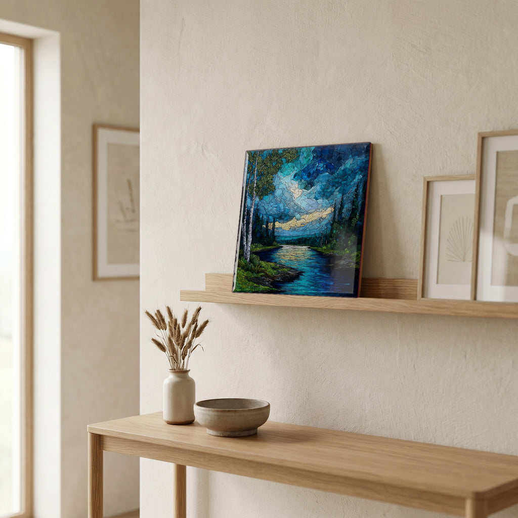 In the entryway, first thing you see.