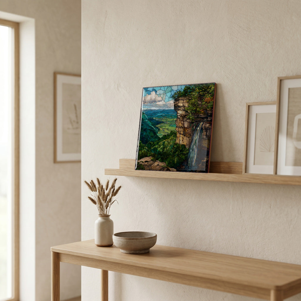 In the entryway, first thing you see.