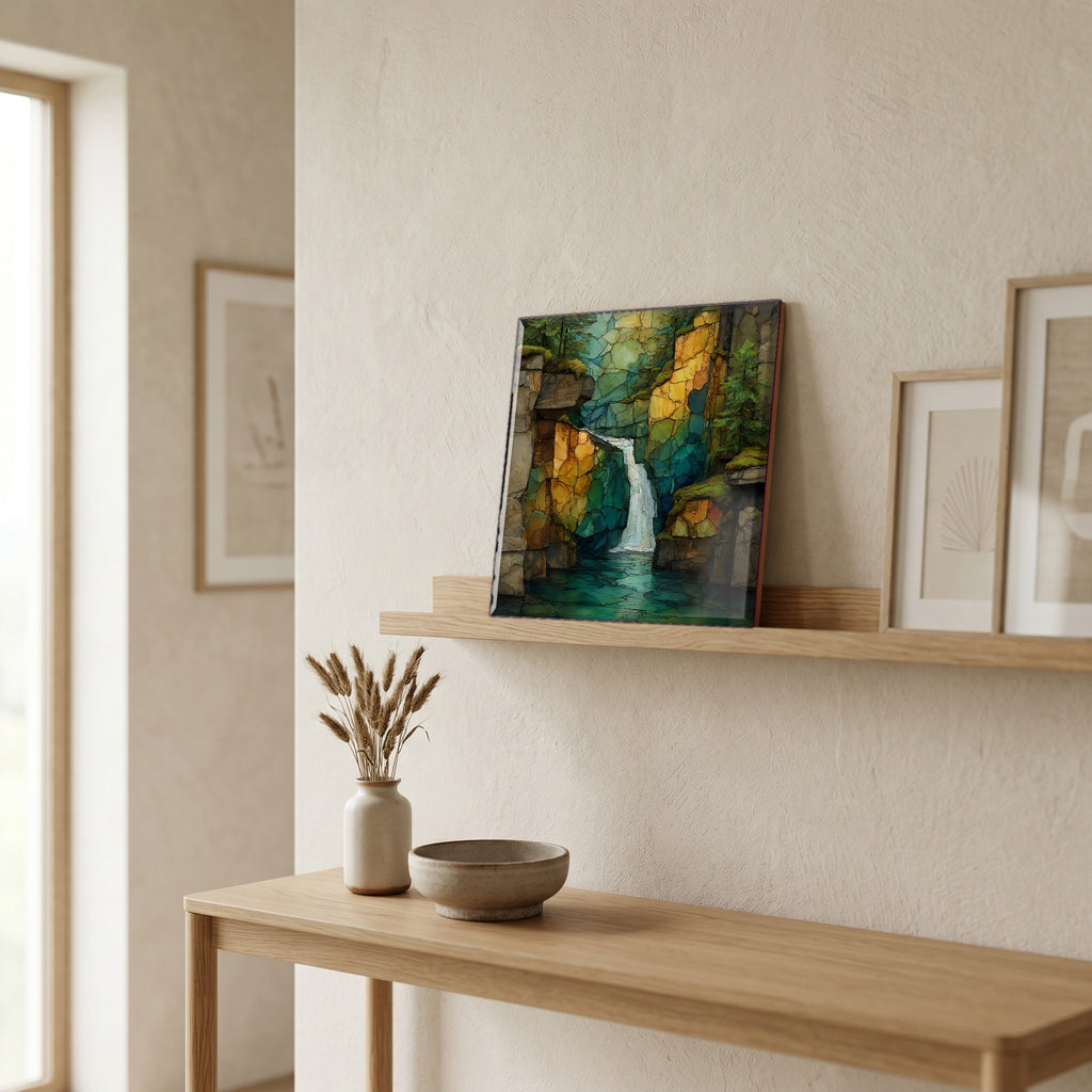 In the entryway, first thing you see.