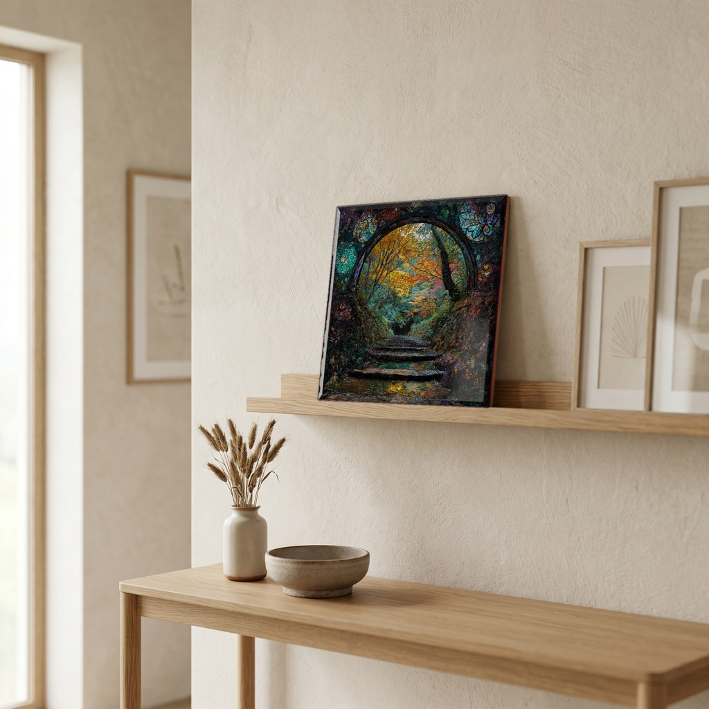 In the entryway, first thing you see.
