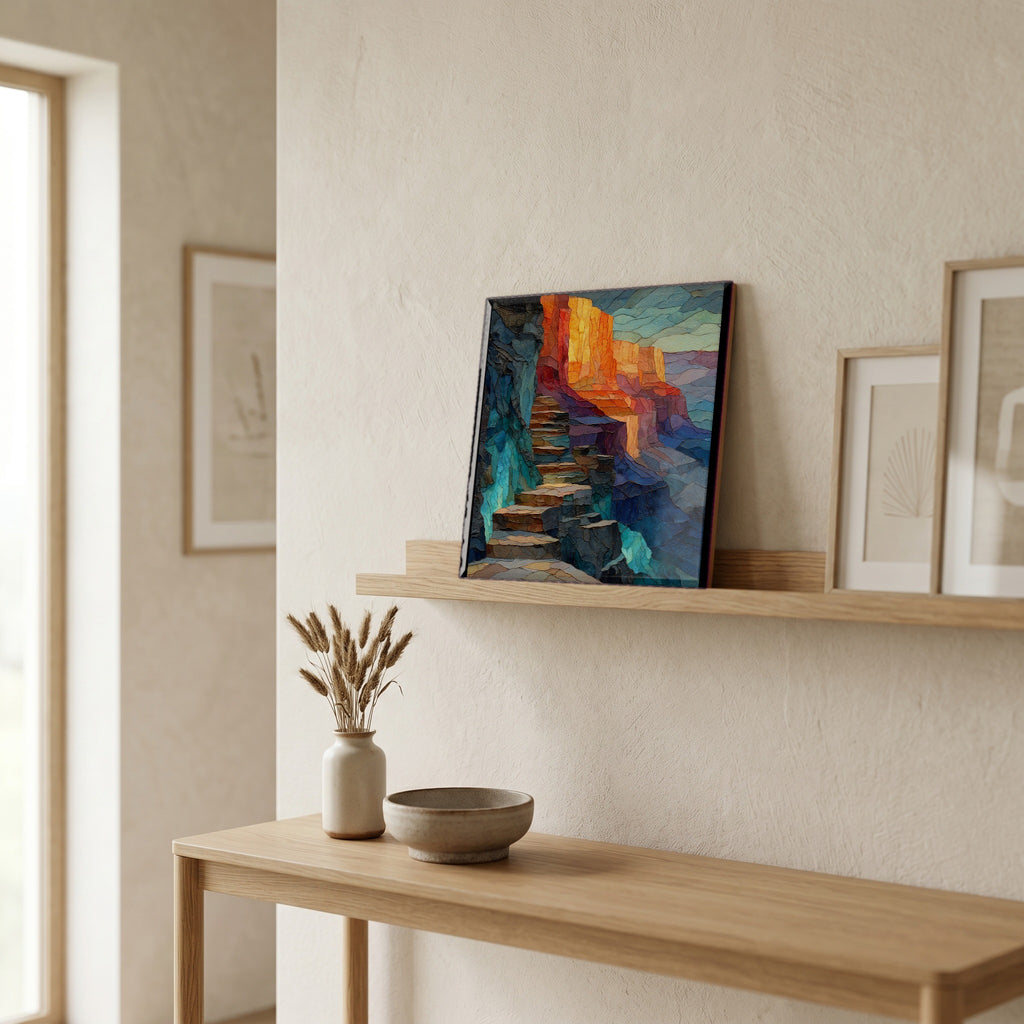 In the entryway, first thing you see.