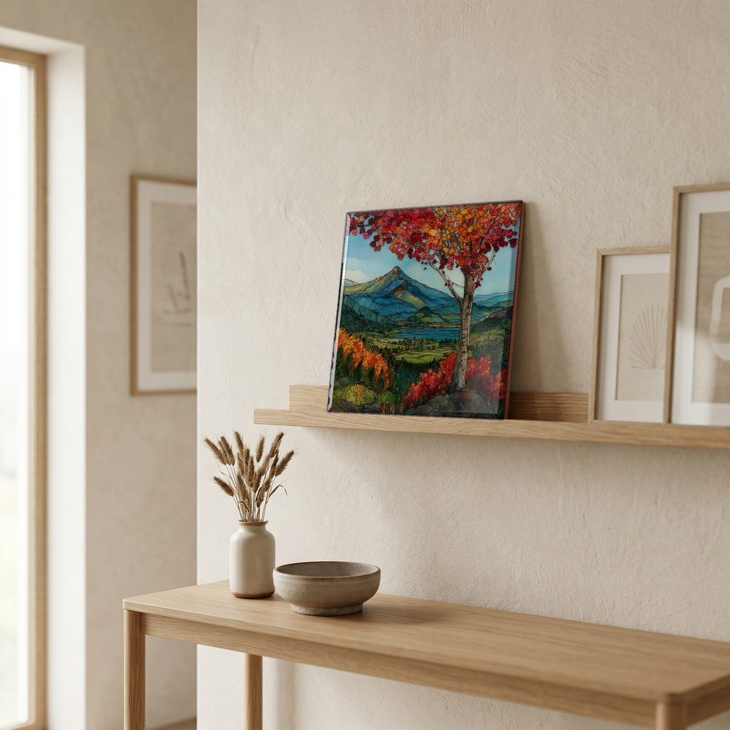 In the entryway, first thing you see.