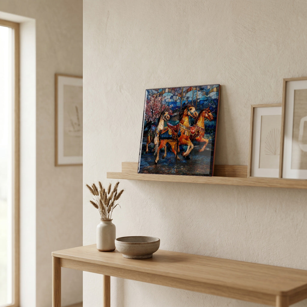 In the entryway, first thing you see.