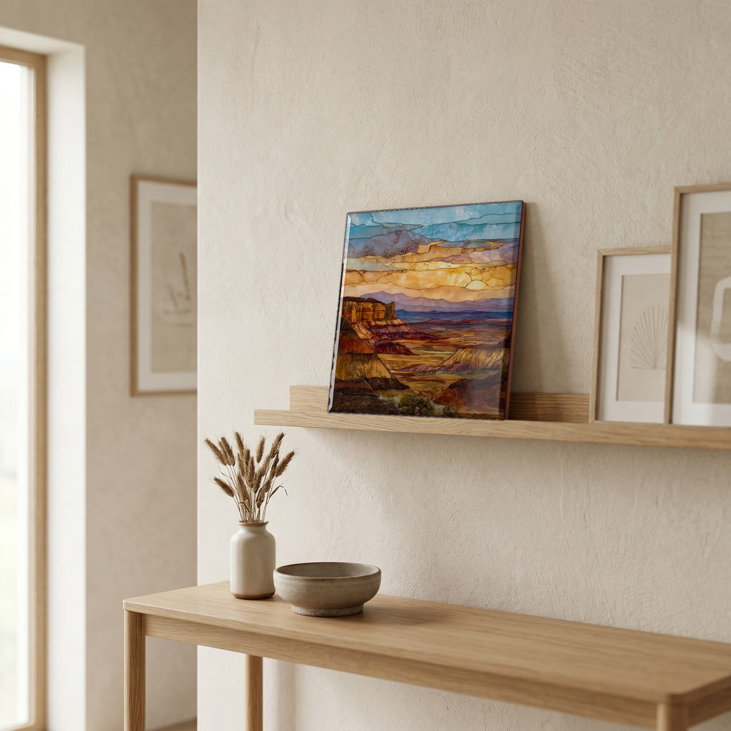In the entryway, first thing you see.