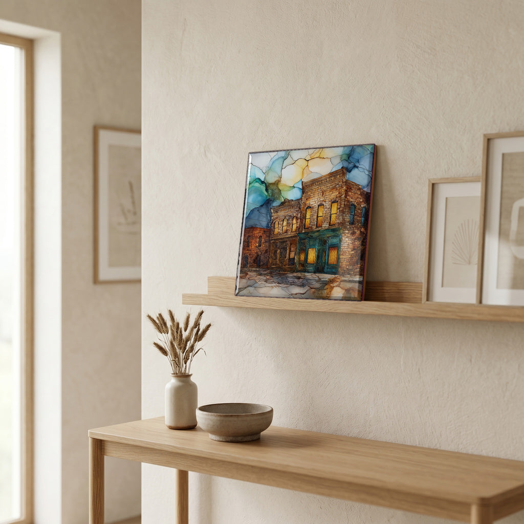 In the entryway, first thing you see.