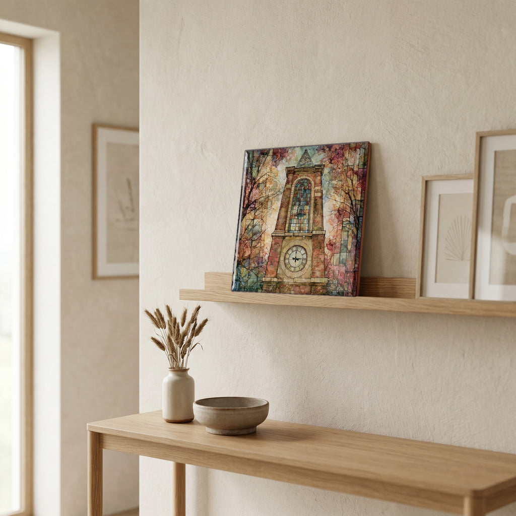In the entryway, first thing you see.
