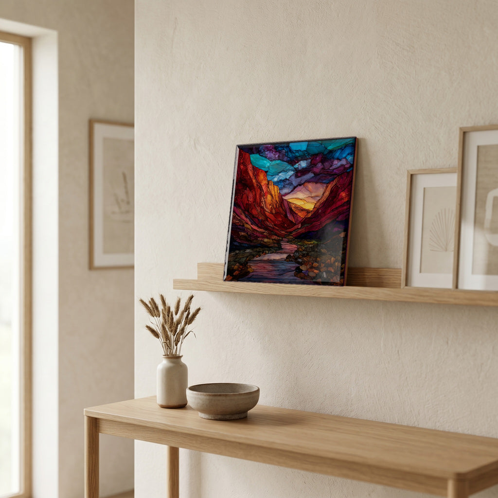 In the entryway, first thing you see.