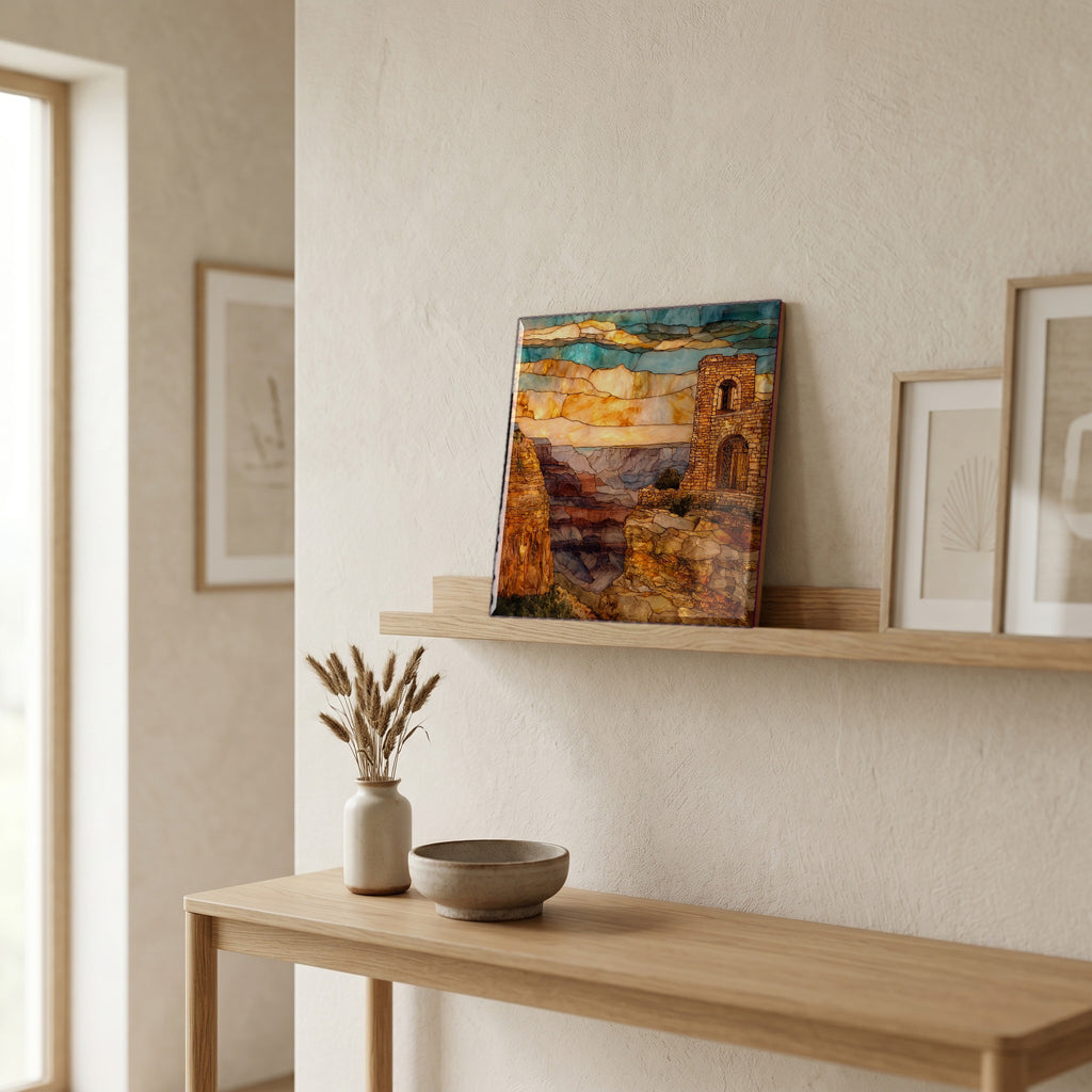 In the entryway, first thing you see.