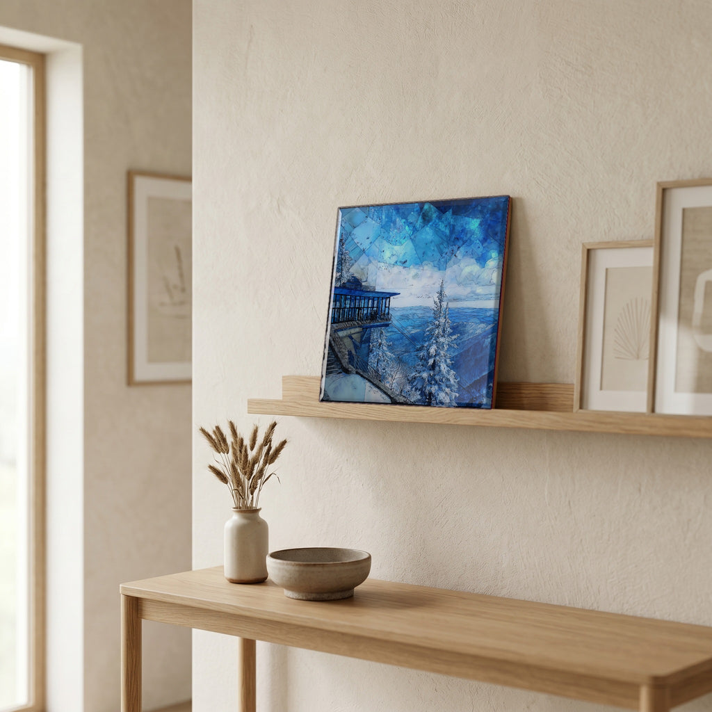 In the entryway, first thing you see.