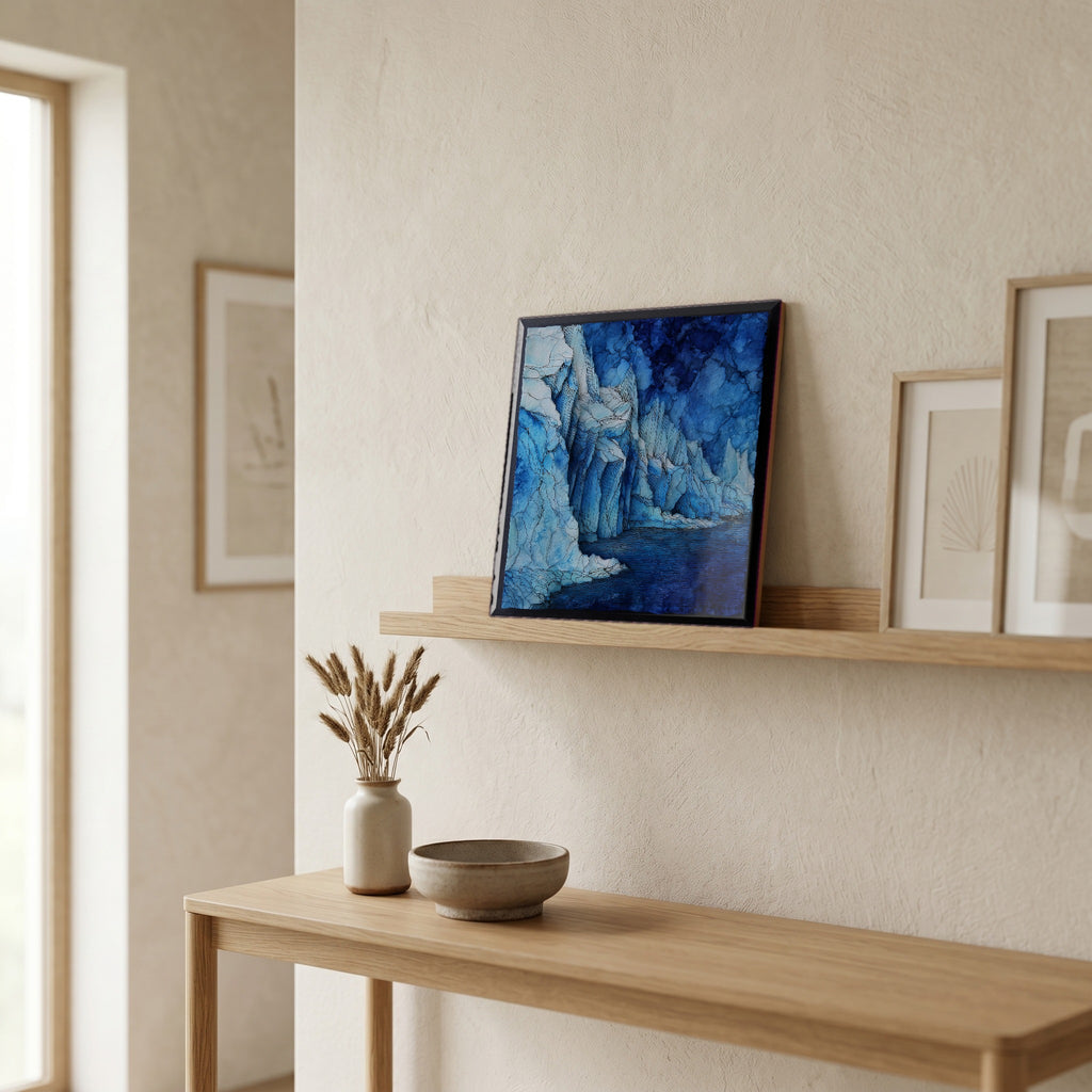 In the entryway, first thing you see.