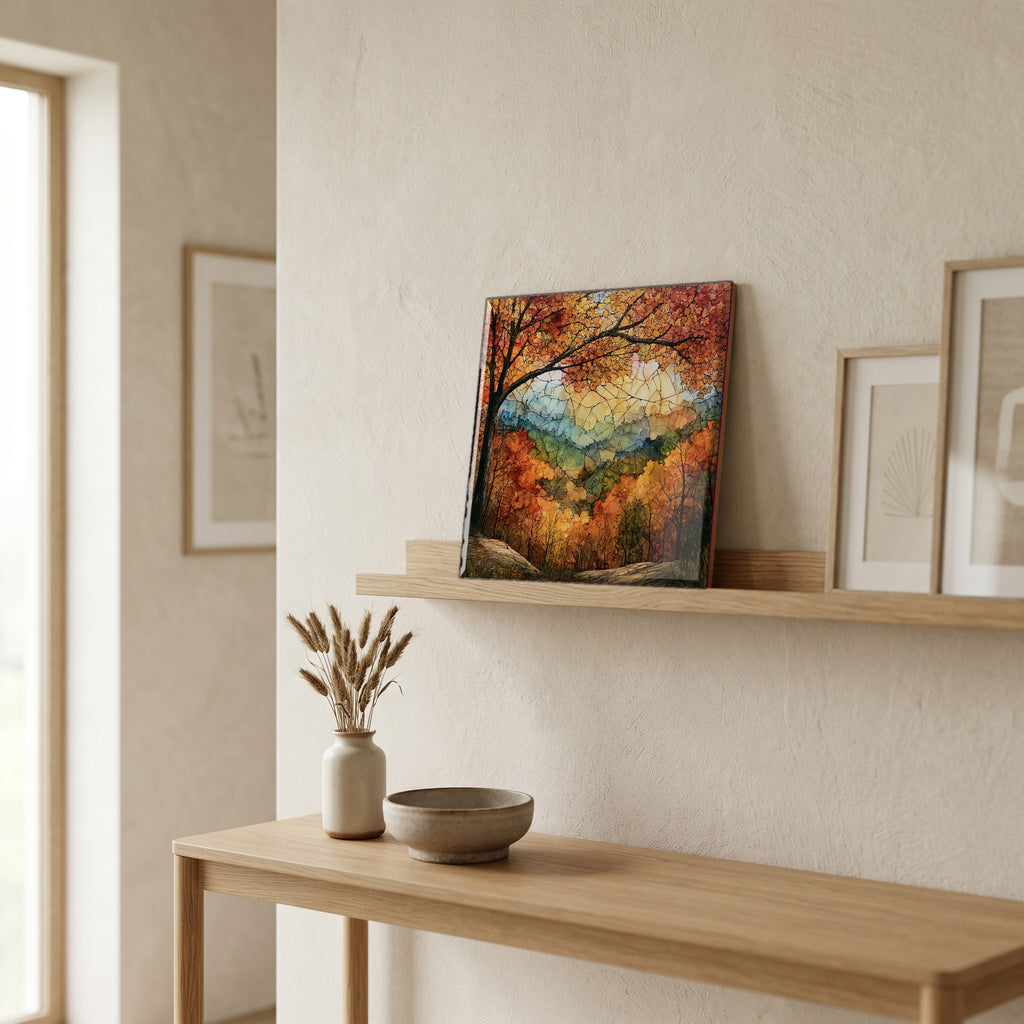 In the entryway, first thing you see.