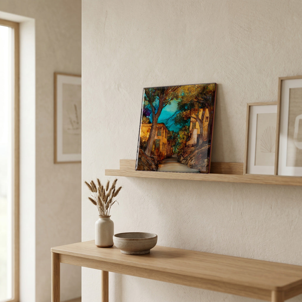 In the entryway, first thing you see.