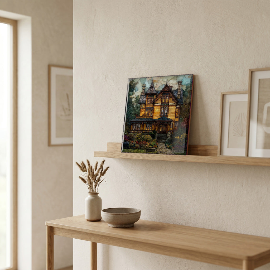 In the entryway, first thing you see.