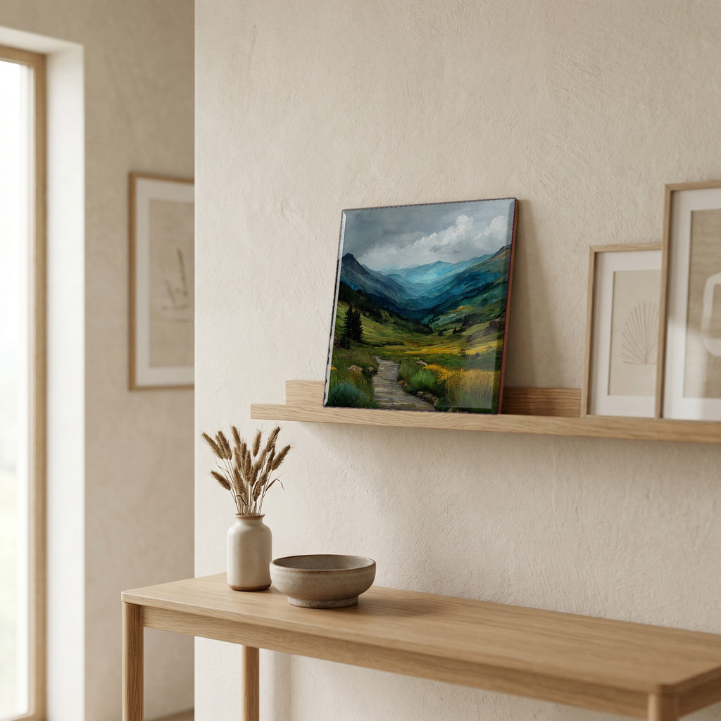 In the entryway, first thing you see.