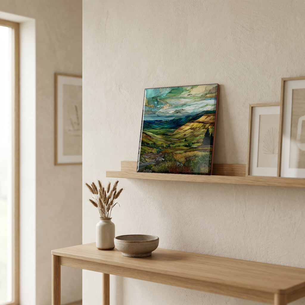 In the entryway, first thing you see.