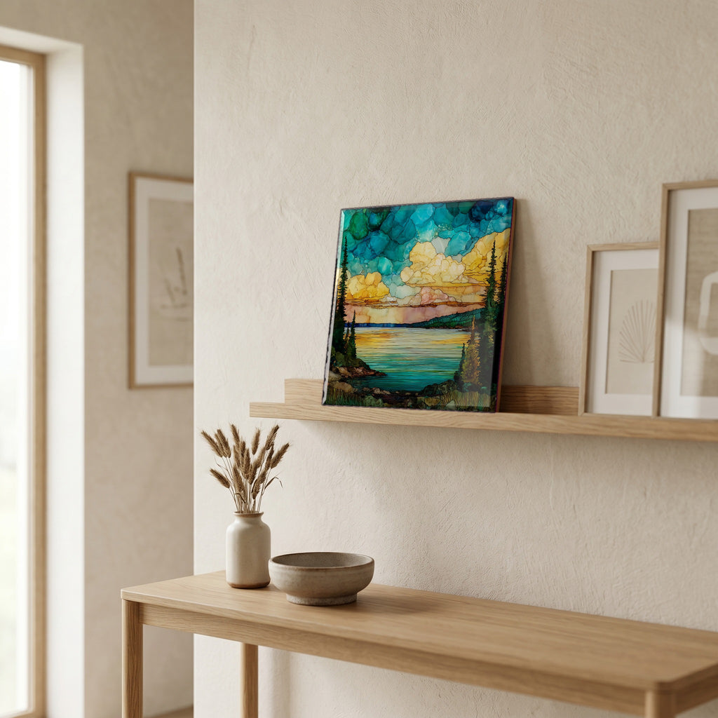 In the entryway, first thing you see.