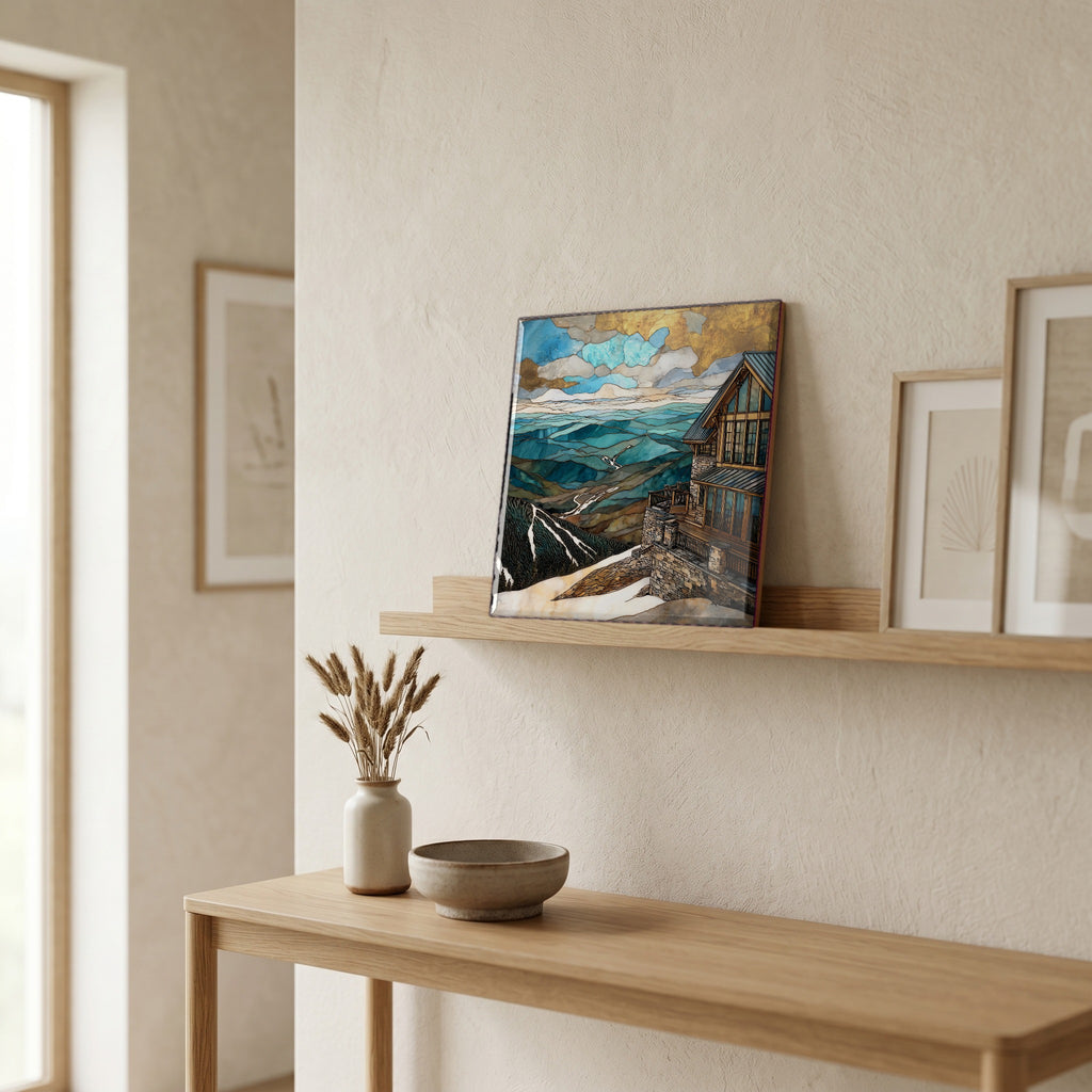In the entryway, first thing you see.